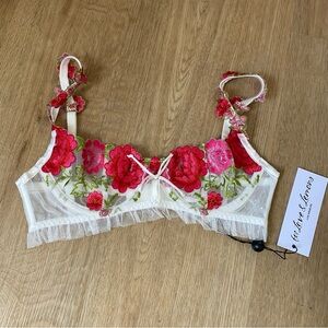 For Love and Lemons Floral Embroidery Bra